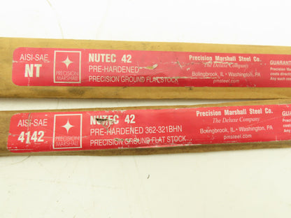 Nutec 42 4142 Alloy Steel Ground Flat Bar Stock 1/4"x 3/4"x 36"L  Lot of 2