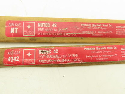 Nutec 42 4142 Alloy Steel Ground Flat Bar Stock 1/4"x 3/4"x 36"L  Lot of 2