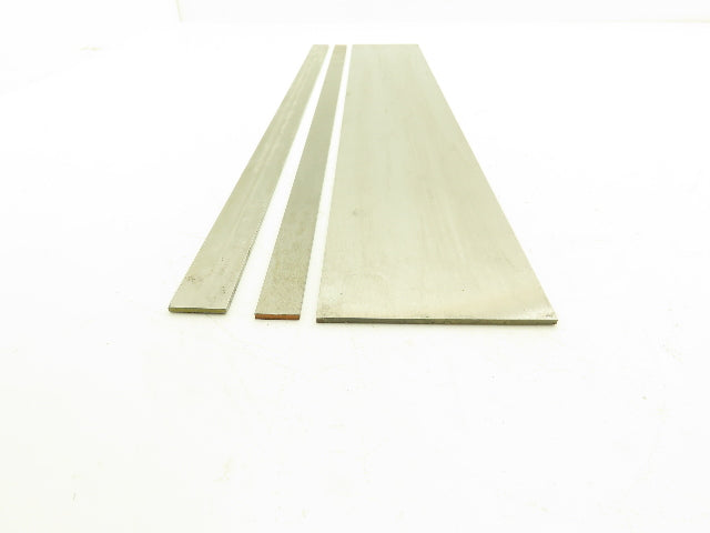1018 Carbon Steel Ground Flat Bar Stock 1/8"Thick x 24"L  3/4", 1", 4" Lot of 3