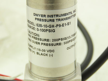 Dwyer Instruments 628-10-GH-P9-E1-S1 Pressure Transmitter 3/4" NPT 0-100 PSI