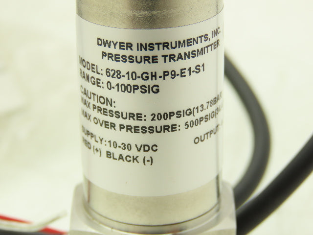 Dwyer Instruments 628-10-GH-P9-E1-S1 Pressure Transmitter 3/4" NPT 0-100 PSI