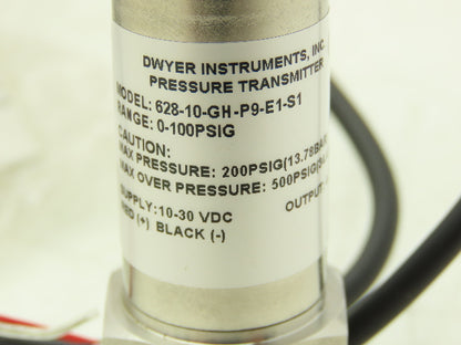 Dwyer Instruments 628-10-GH-P9-E1-S1 Pressure Transmitter 3/4" NPT 0-100 PSI