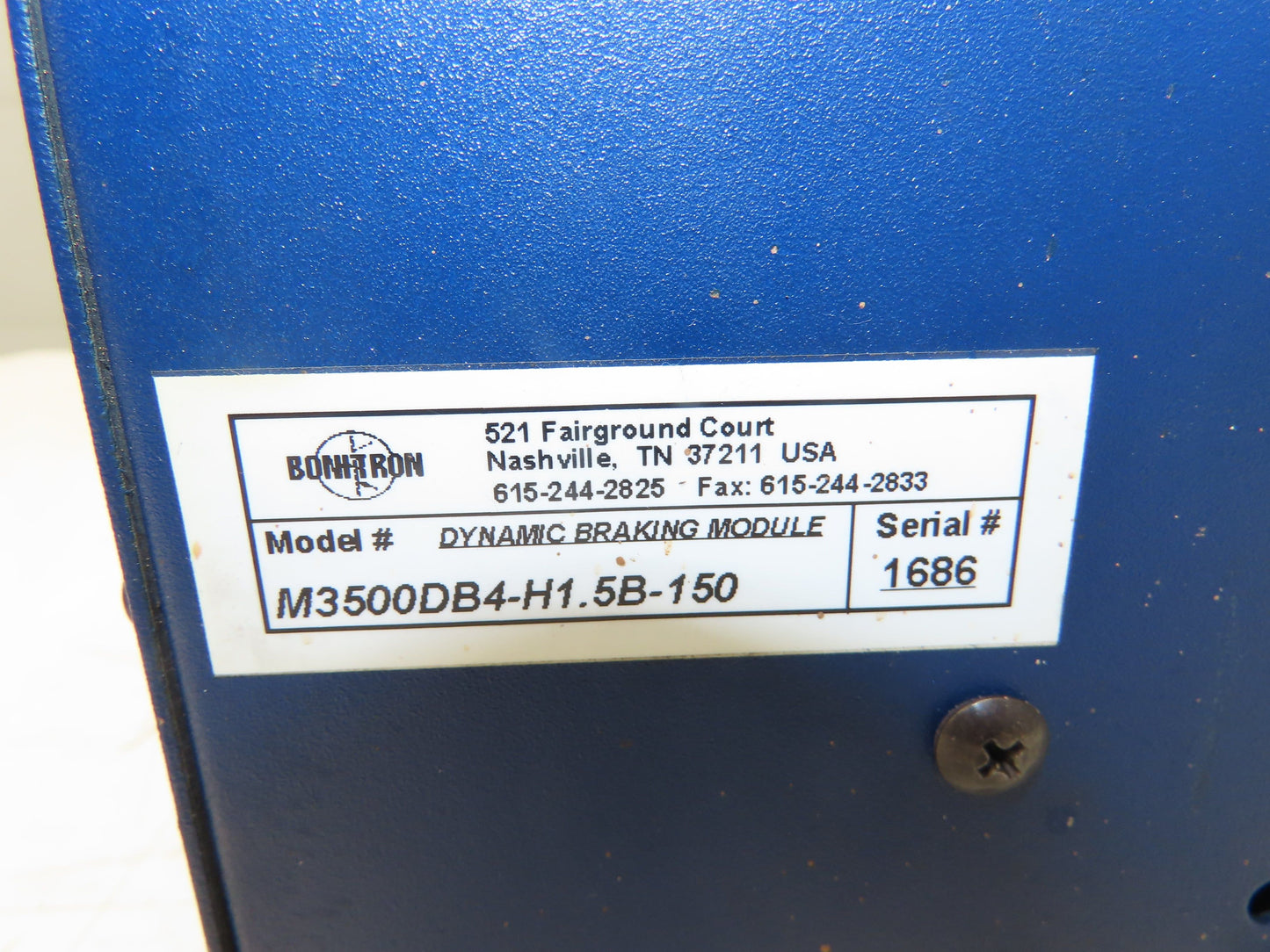 Bonitron M3500DB4-H1.5B-150 Dynamic Braking Module, 480VAC 150A