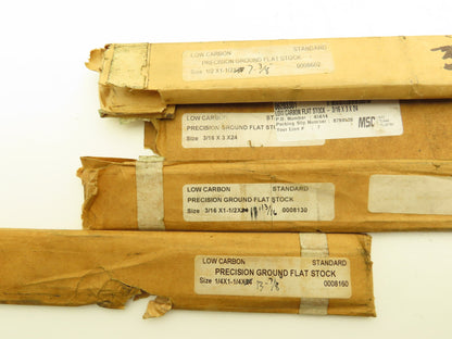 1018 Carbon Steel Ground Flat Bar Stock 3/16", 1/4", 1/2" Thick Mixed Lot 4pcs