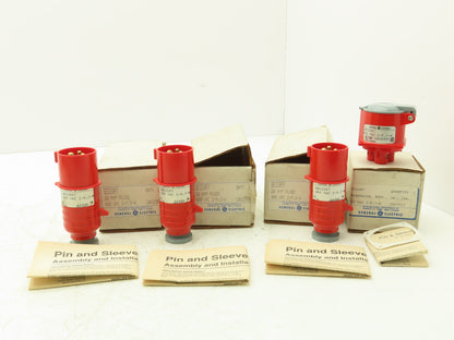 GE GE320R7 GE320P7 Electric Receptacle Plug 3-Wire 2-Pole 480v 20A Lot of 4