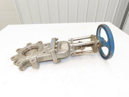 Velan L12-0320B-13BL 4" Stainless Knife Gate Valve 316SS Rising Stem Lug Style