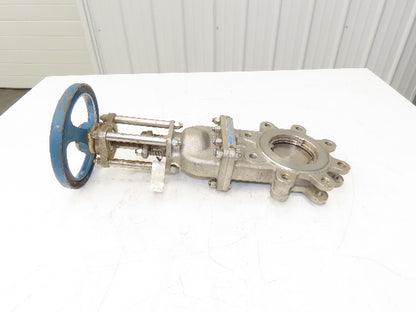 Velan L12-0320B-13BL 4" Stainless Knife Gate Valve 316SS Rising Stem Lug Style