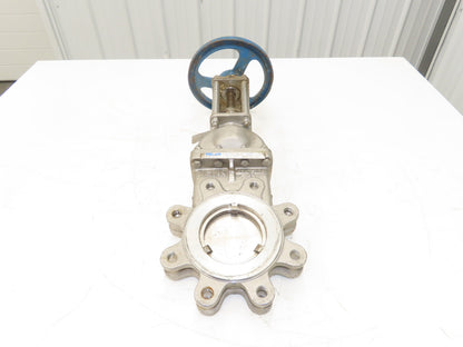 Velan L12-0320B-13BL 4" Stainless Knife Gate Valve 316SS Rising Stem Lug Style