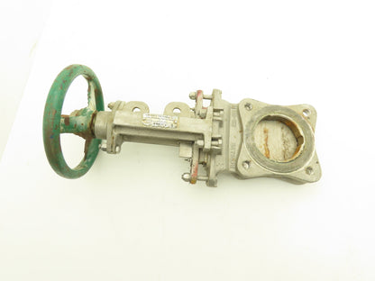 Rovalve 3 IN S17-D 3" Stainless Knife Gate Valve Rising Stem Lug Style 150psig