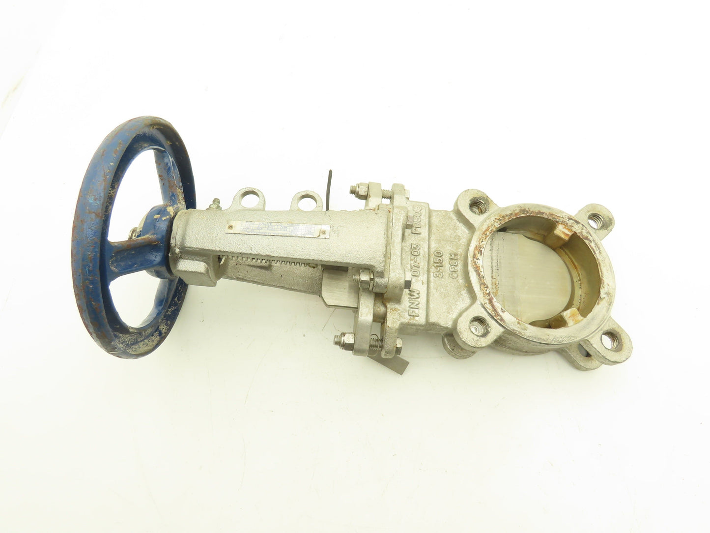 FNW 3" Stainless Knife Gate Valve Rising Stem Lug Style 150psig