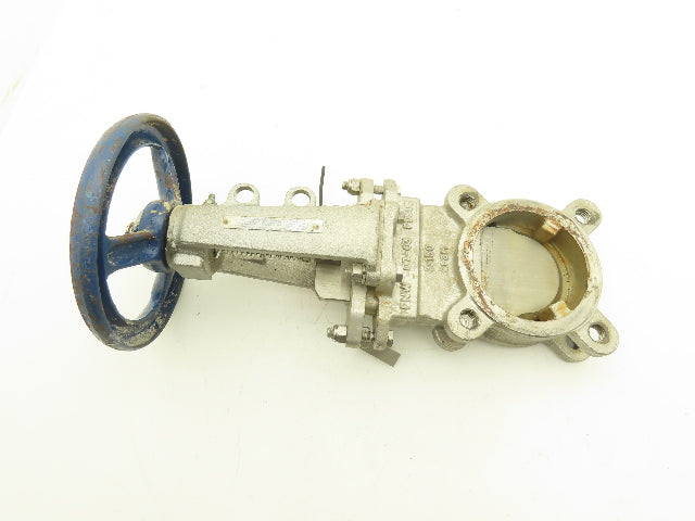 FNW 3" Stainless Knife Gate Valve Rising Stem Lug Style 150psig