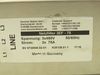 Danaher Motion 3EF-75 Power Conditioner Transformer 480V 75A 3Ph