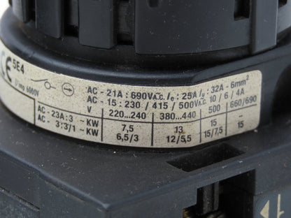 Klockner Moeller T3-2-64647GB Rotary Switch 4-Position 15kW 25A 600V Lot of 3