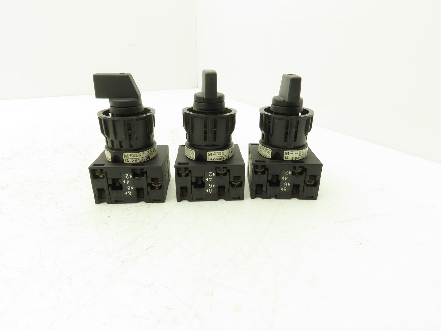 Klockner Moeller T3-2-64647GB Rotary Switch 4-Position 15kW 25A 600V Lot of 3