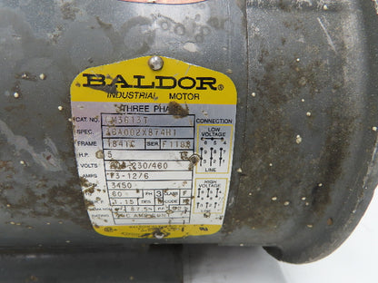 Baldor CM3613T AC Motor 5Hp 3450rpm 208-230/460v 3ph 184TC TEFC
