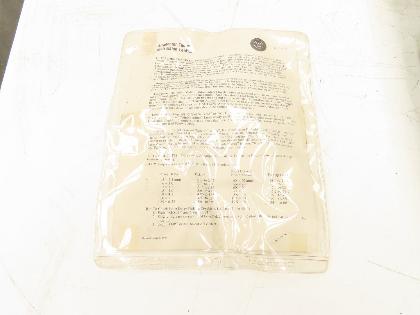 Westinghouse S140D481G03 Amptector Tester With Dial Timer 120V 60Hz 3A