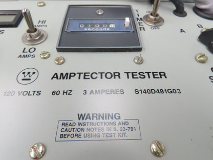 Westinghouse S140D481G03 Amptector Tester With Dial Timer 120V 60Hz 3A