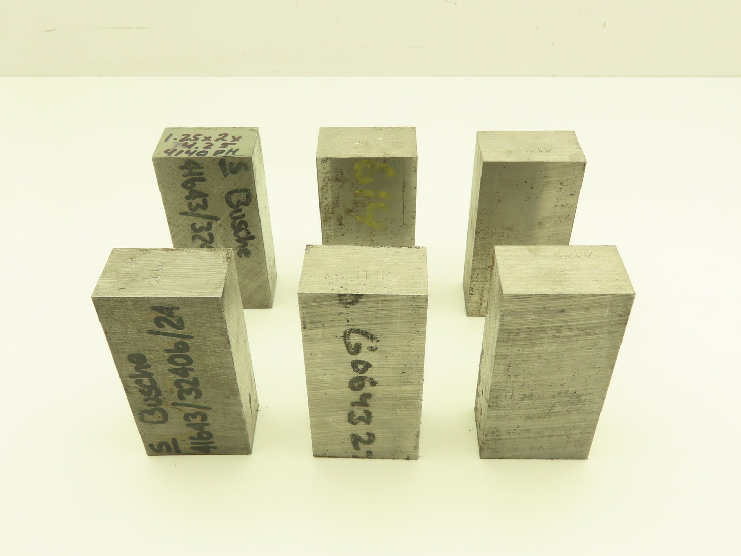 4140/4142 PH Alloy Steel Flat Bar Stock 1-1/4"x 2"x 4-1/4"L  Lot of 6