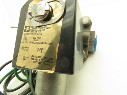Parker 06F23C6640A3F4C80 Solenoid Valve 2-Way 3/8" NPT 24VDC Normally Closed