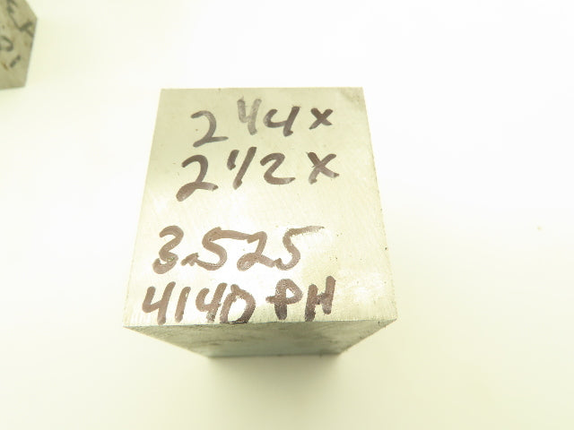 4140 PH Alloy Steel Flat Bar Stock 2-1/4"x 2-1/2"x 3-1/2"L  Lot of 6