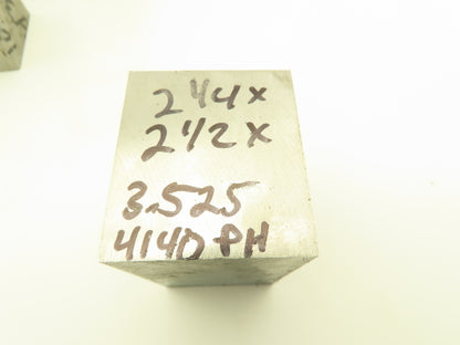 4140 PH Alloy Steel Flat Bar Stock 2-1/4"x 2-1/2"x 3-1/2"L  Lot of 6