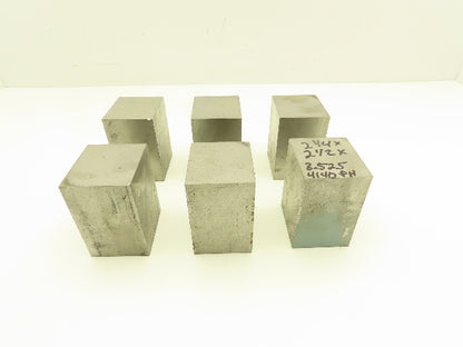 4140 PH Alloy Steel Flat Bar Stock 2-1/4"x 2-1/2"x 3-1/2"L  Lot of 6