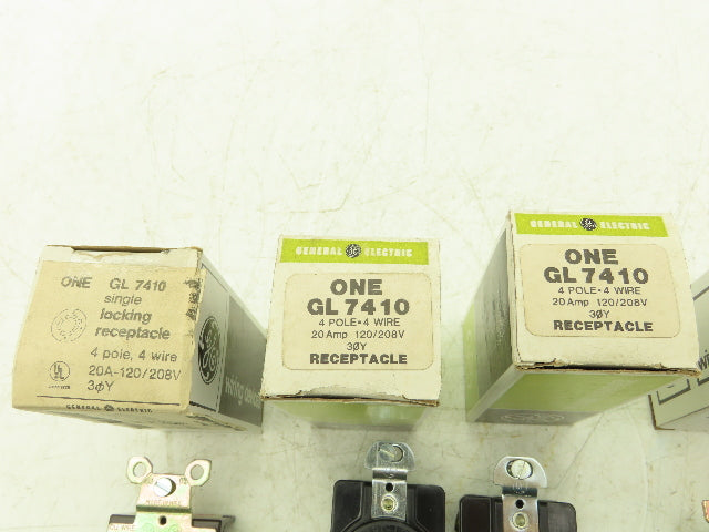 General Electric GL7410 Locking Receptacle 3Ph 4-Wire 120/208v 20A Lot of 6