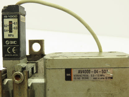 SMC AV4000-04-5DZ Compressed Pneumatic Air Treatment Assembly With Regulators