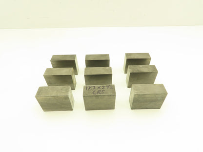 1018 Cold Rolled Steel Flat Bar Stock 1"thick x 2"W x 2-1/2"L  Lot of 9 Blocks