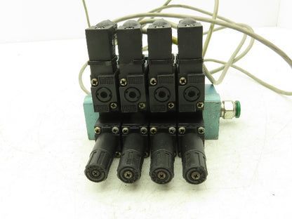 MAC 45A-LAJ-DAAJ-1KA Pneumatic Air Solenoid Valve 120V 120psi Manifold 4 Station