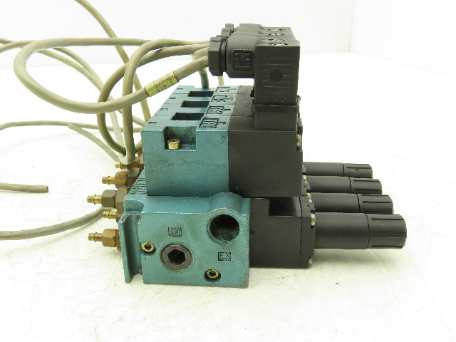 MAC 45A-LAJ-DAAJ-1KA Pneumatic Air Solenoid Valve 120V 120psi Manifold 4 Station