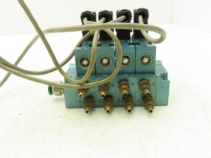 MAC 45A-LAJ-DAAJ-1KA Pneumatic Air Solenoid Valve 120V 120psi Manifold 4 Station
