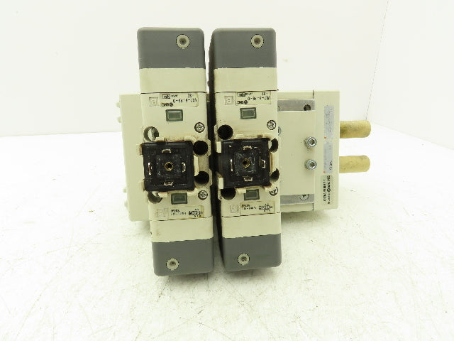 SMC VQ7-6-FG-D Pneumatic Solenoid Valve 3-Station Manifold 4/5 Port