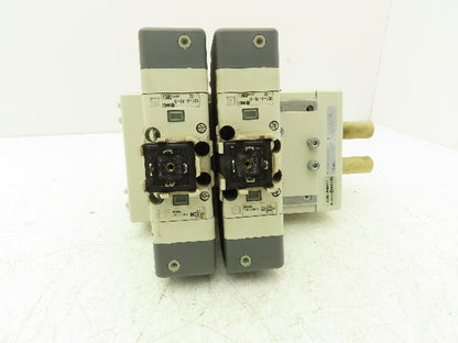 SMC VQ7-6-FG-D Pneumatic Solenoid Valve 3-Station Manifold 4/5 Port