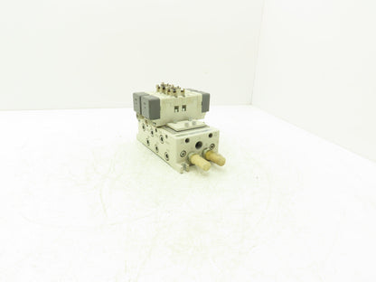 SMC VQ7-6-FG-D Pneumatic Solenoid Valve 3-Station Manifold 4/5 Port