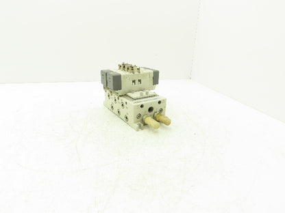 SMC VQ7-6-FG-D Pneumatic Solenoid Valve 3-Station Manifold 4/5 Port