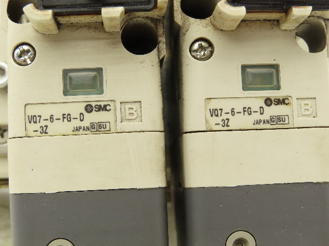 SMC VQ7-6-FG-D Pneumatic Solenoid Valve 3-Station Manifold 4/5 Port