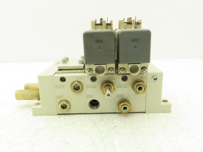 SMC VQ7-6-FG-D Pneumatic Solenoid Valve 3-Station Manifold 4/5 Port