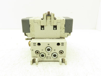 SMC VQ7-6-FG-D Pneumatic Solenoid Valve 3-Station Manifold 4/5 Port