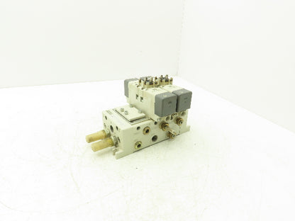 SMC VQ7-6-FG-D Pneumatic Solenoid Valve 3-Station Manifold 4/5 Port