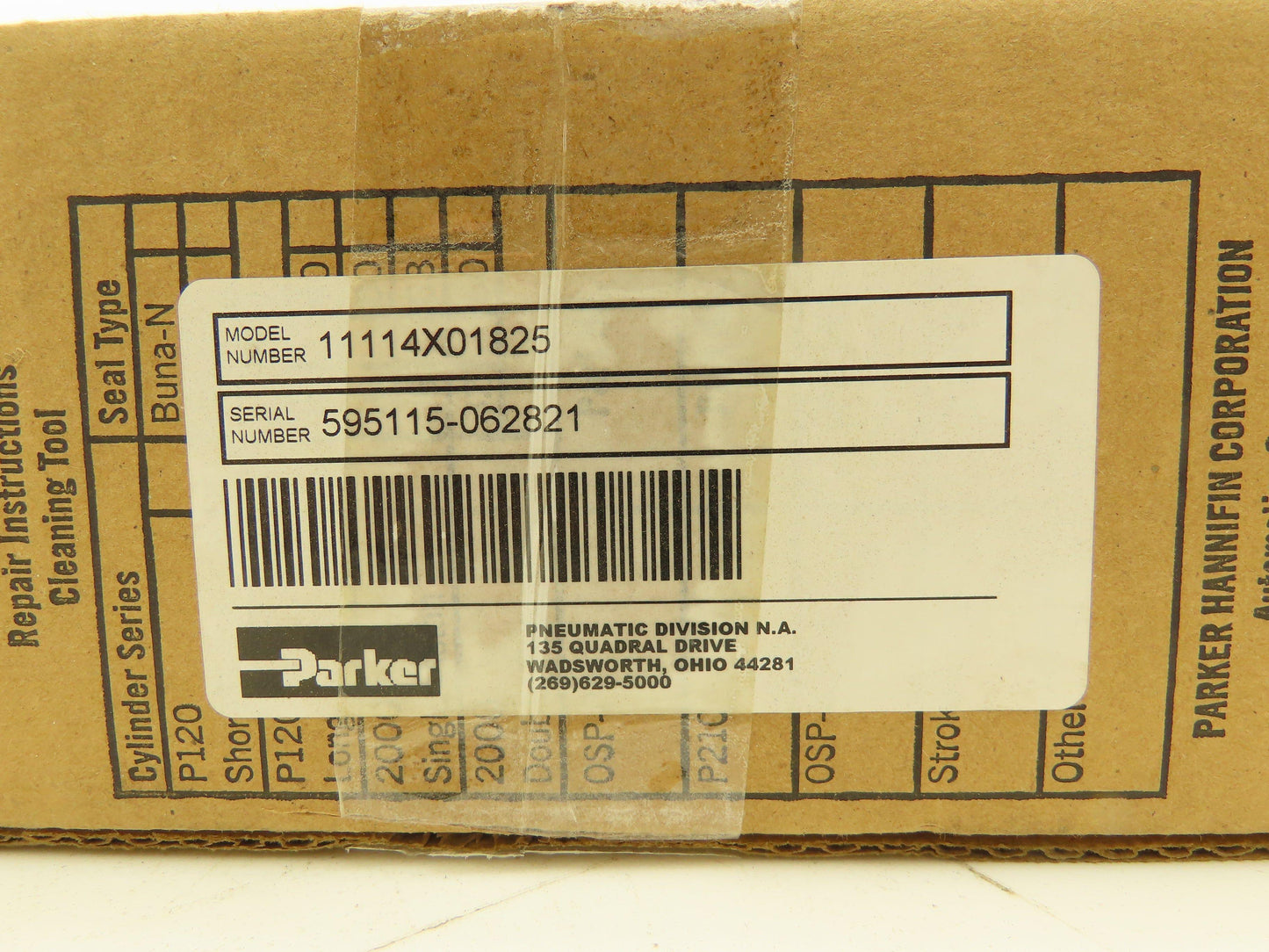 Parker Origa 11114X01825 40mm Pneumatic Linear Actuator Service Pack Repair Kit