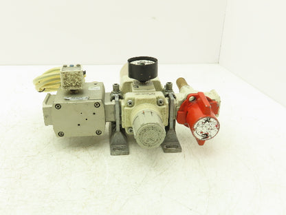 SMC AV4000-04-5DZ Compressed Pneumatic Air Treatment Assembly With Regulators