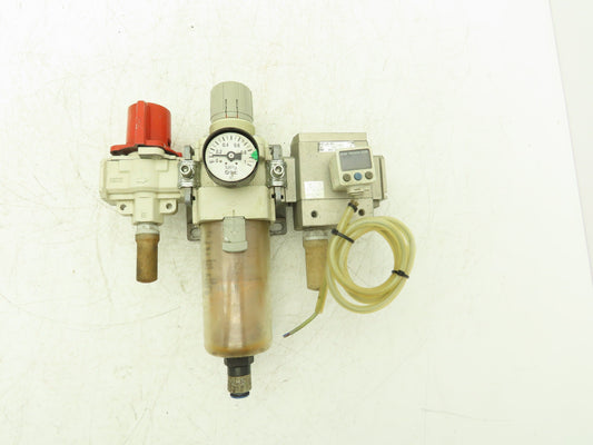 SMC AV4000-04-5DZ Compressed Pneumatic Air Treatment Assembly With Regulators