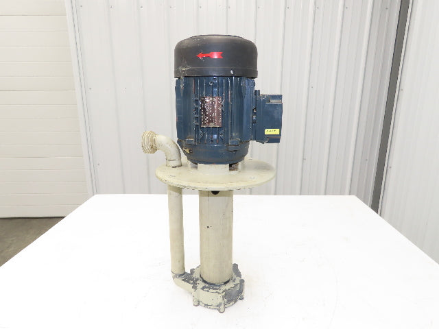 Flux Gerate Plastic Centrifugal Immersion Pump 1.1kW 3360rpm 230/460V 12" Depth