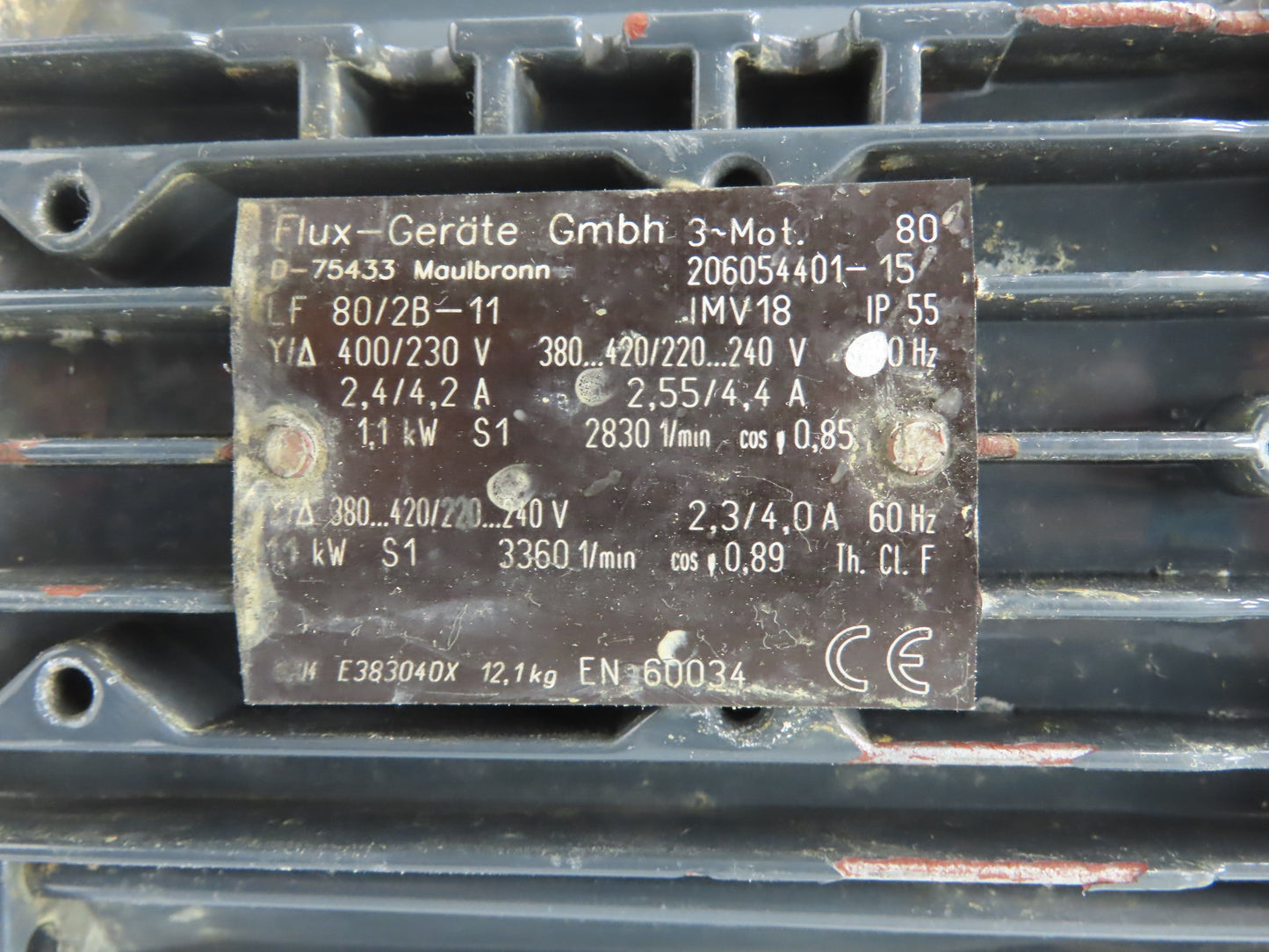 Flux Gerate Plastic Centrifugal Immersion Pump 1.1kW 3360rpm 230/460V 12" Depth