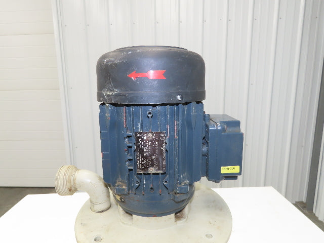 Flux Gerate Plastic Centrifugal Immersion Pump 1.1kW 3360rpm 230/460V 12" Depth