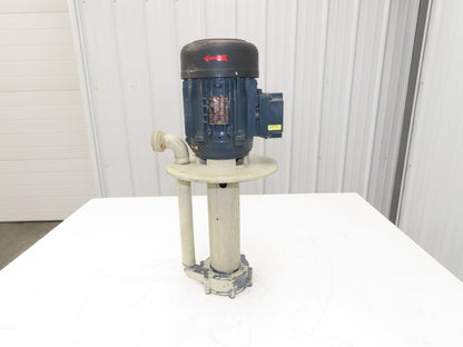 Flux Gerate Plastic Centrifugal Immersion Pump 1.1kW 3360rpm 230/460V 12" Depth