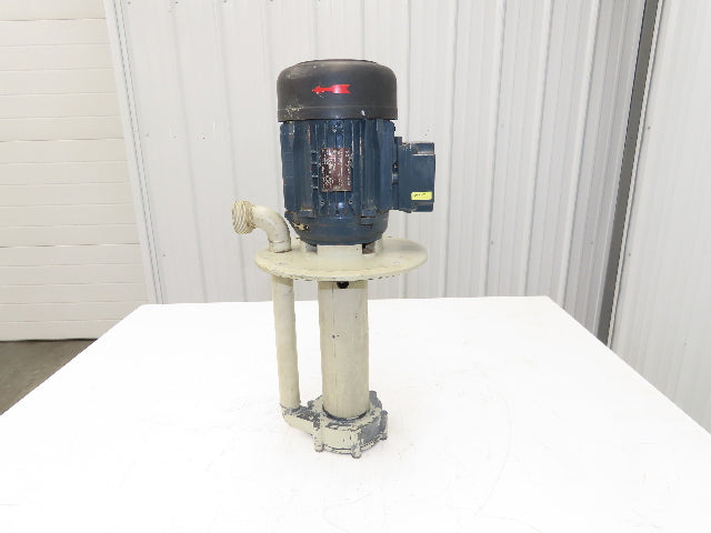 Flux Gerate Plastic Centrifugal Immersion Pump 1.1kW 3360rpm 230/460V 12" Depth