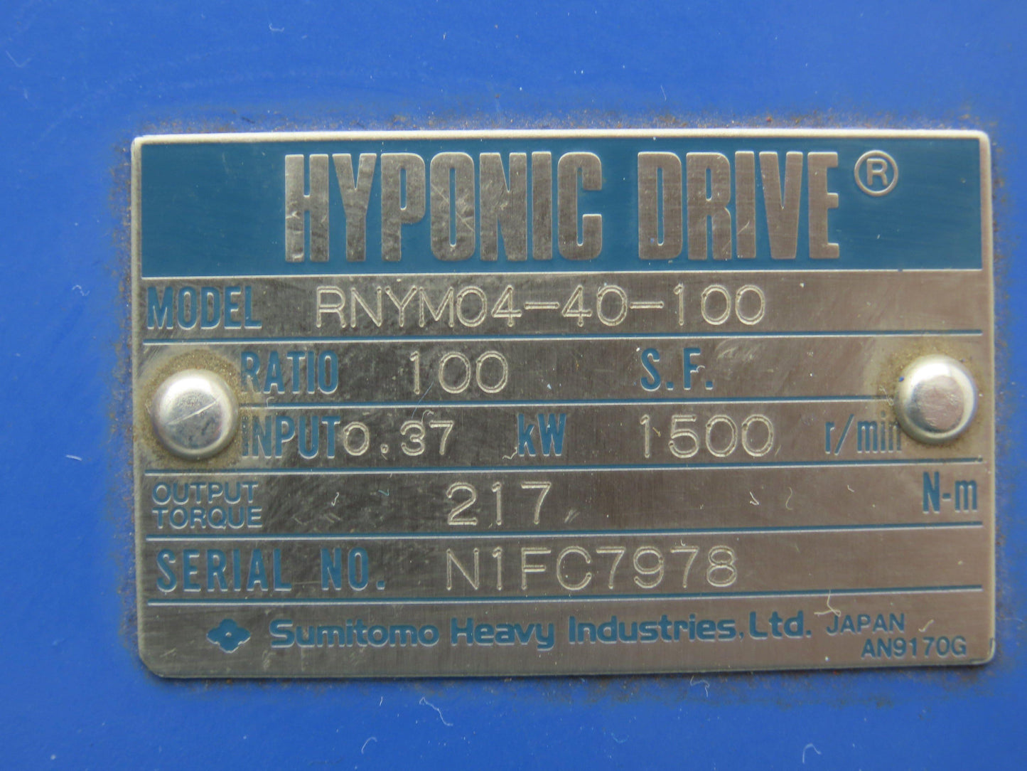 Sumitomo TC-FX SM-Cyclo Gearmotor 100:1 Hyponic Drive 14rpm 1/2Hp 230/400v 3Ph