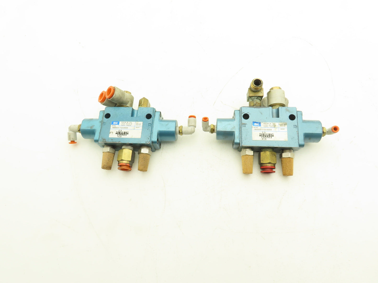 Mac 180003-112-0003 Pneumatically Actuated Dual Solenoid Air Valve 1/4" 150psi